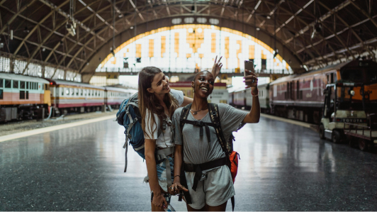 Two young women who are the interview participants posing for picture